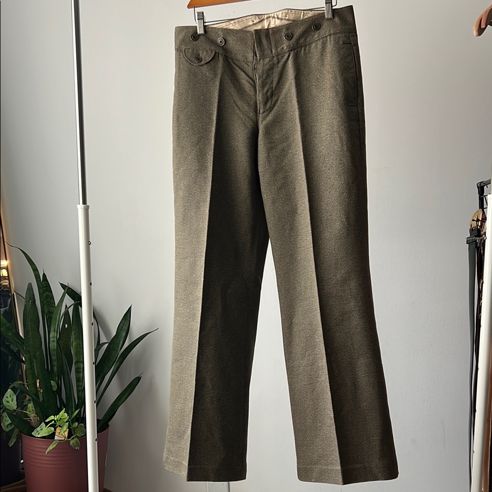 RALPH LAUREN RUGBI Green Brown wide leg Pants 8